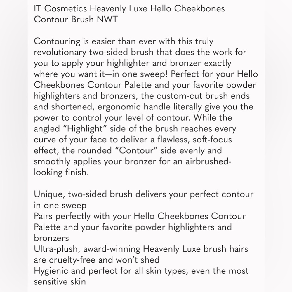 IT Cosmetics Heavenly Luxe Hello Cheekbones Contour Brush NWT - Picture 2 of 6